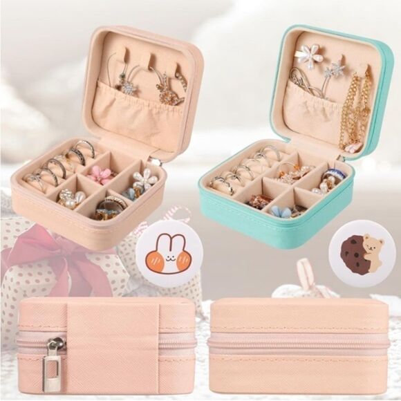 Stylish Portable Jewelry Box - Perfect for Travel and Organization - Picture 5 of 9